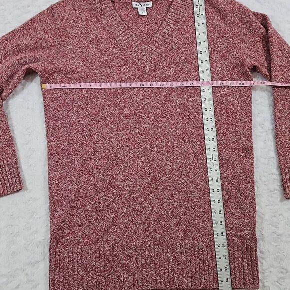 Athleta womens size small vital v-neck tunic decadent red wool cashmere blend - Picture 4 of 7